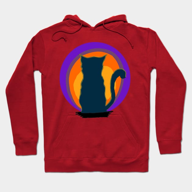 Cat Looking At Sunset Hoodie by FilMate